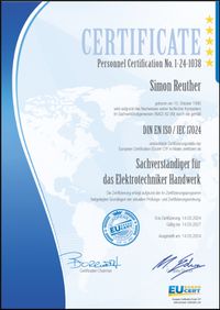 Reuther Simon EUcert Zertifikat_1-24-1038-1